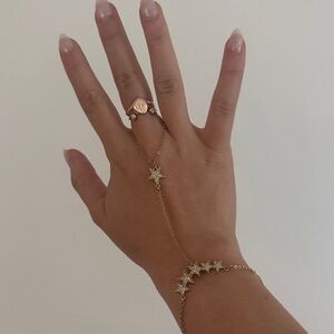 Rebecca Minkoff New Gold Star Hand Chain Bracelet